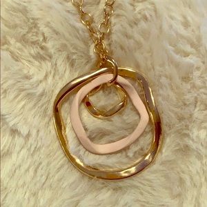 4 in 1 Gold and pink Statement Necklace 36”